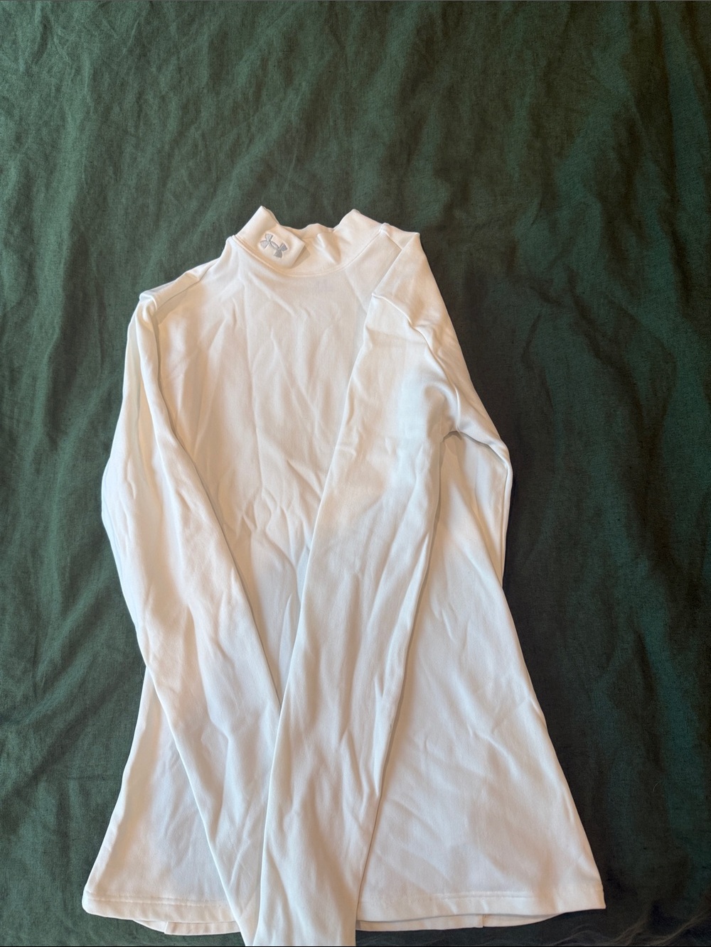 White Mock Neck Long Sleeve Top